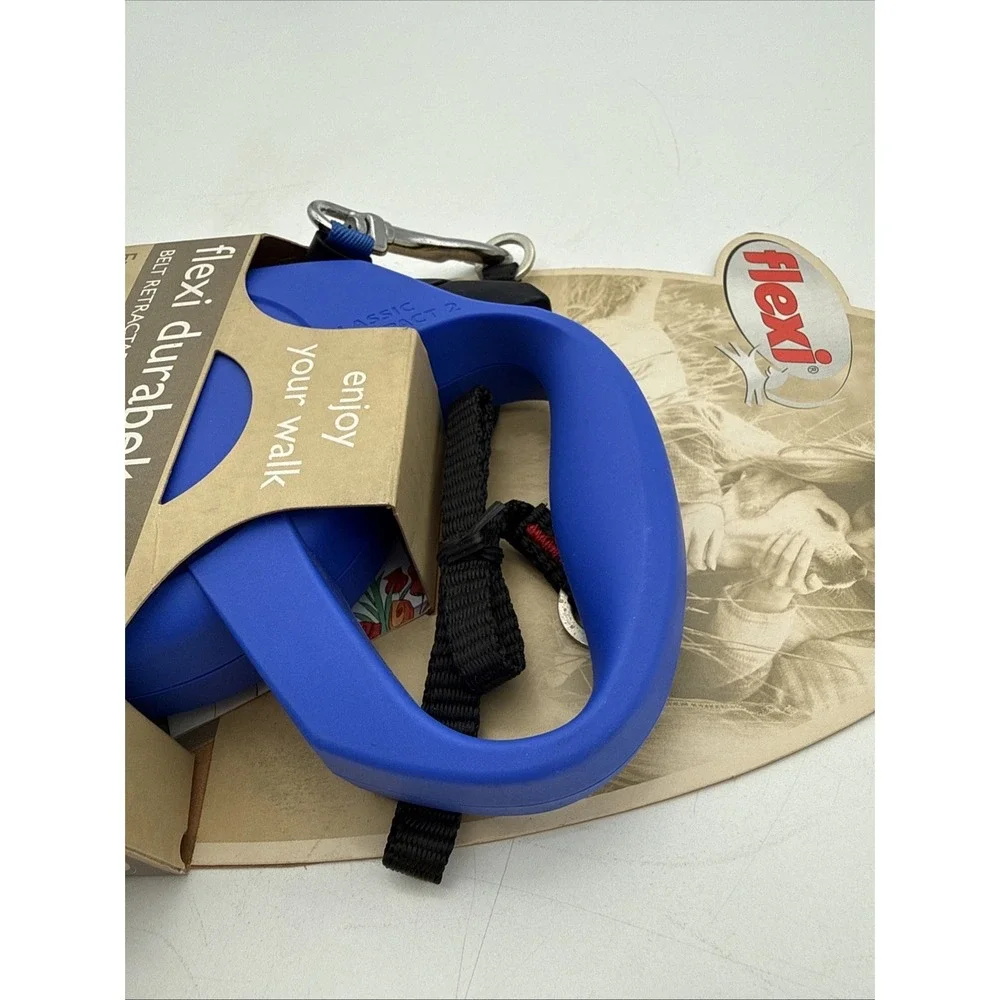 Flexi Durabelt Retractable Dog Leash 16 ft M/L Up to 77 lbs Blue